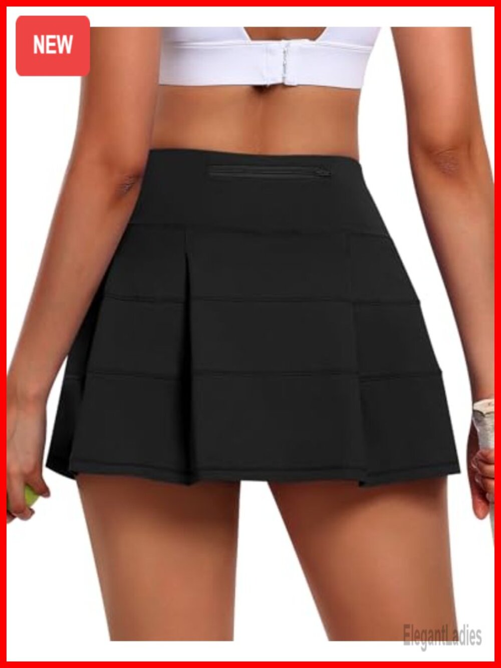 Pleated Tennis Skort with Shorts & Pockets High Waist Athletic Golf Skirt